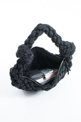 Puffy Quilted Lightweight Large Shoulder Bag - Black