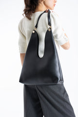 Hobo Shoulder Bag for Women with Matching Zip Pouch, 2PCS - Black