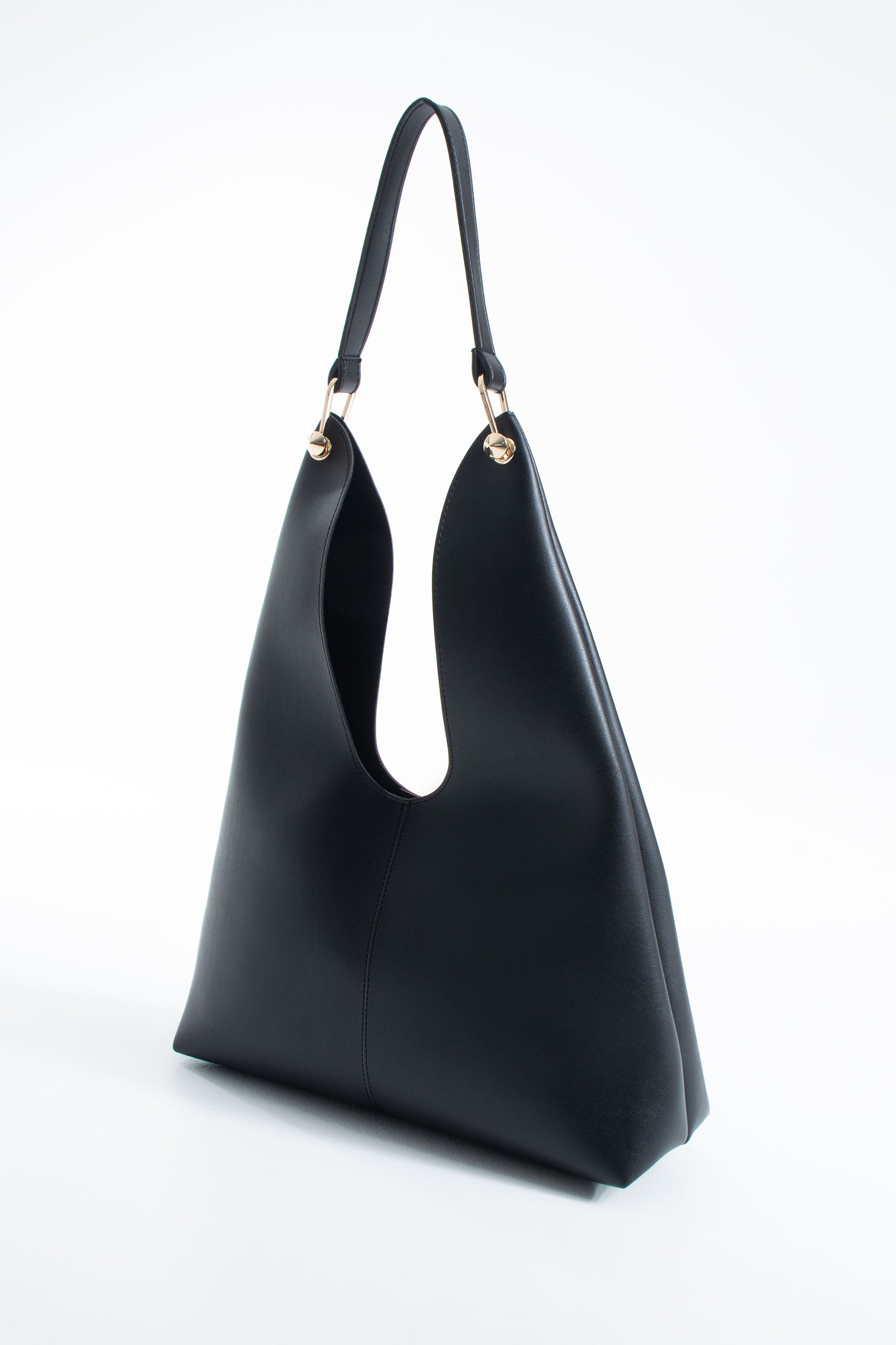 Hobo Shoulder Bag for Women with Matching Zip Pouch, 2PCS - Black