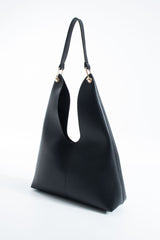 Hobo Shoulder Bag for Women with Matching Zip Pouch, 2PCS - Black