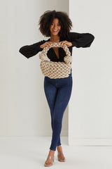 Puffy Quilted Lightweight Shoulder Bag - Beige