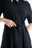 Womens Viscose Midi Shirt Dress