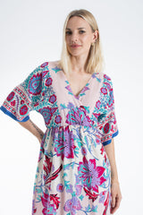 Womens Floral Print Midi Dress