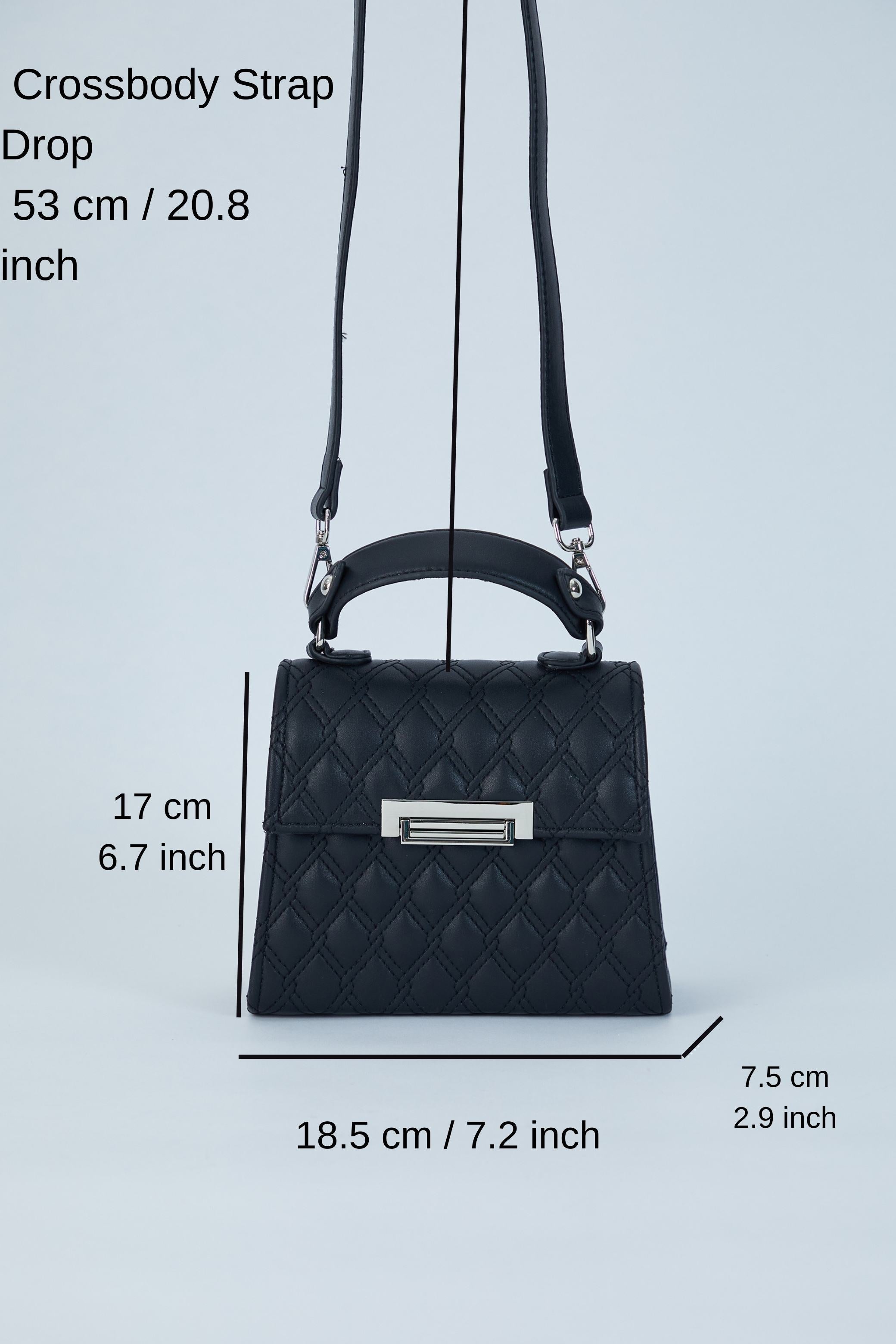 Plant Based Leather Top Handle Crossbody Bag - Black