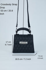 Plant Based Leather Top Handle Crossbody Bag - Black