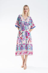 Womens Floral Print Midi Dress
