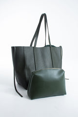 Pu Leather Weekend Bag  – 2 Pcs Set - Khaki