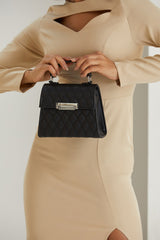 Plant Based Leather Top Handle Crossbody Bag - Black