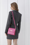 Croc Pu Leather Crossbody Bag - Pink