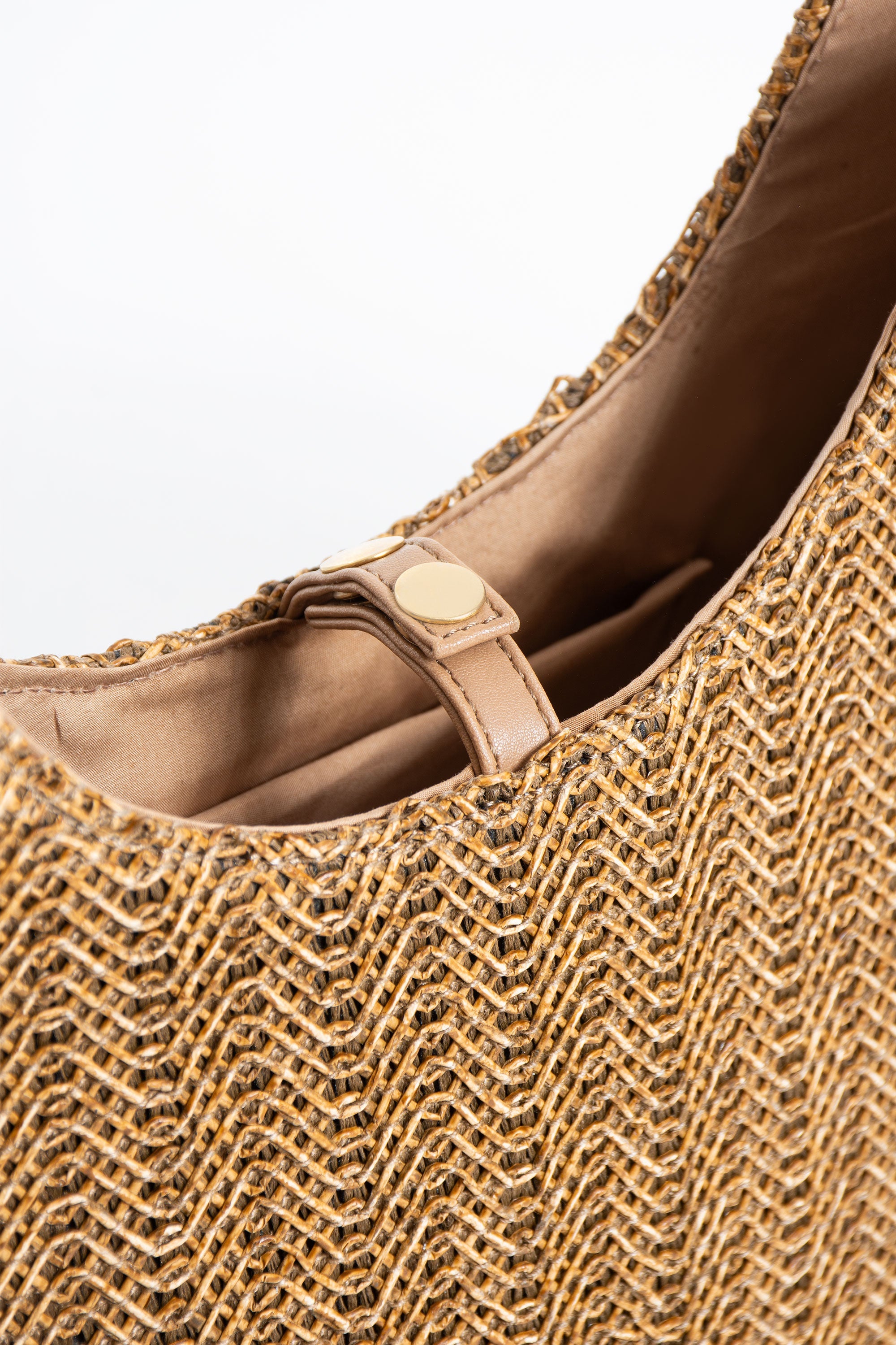 Woven Straw Tote Bag - Brown