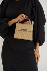 Plant Based Leather Top Handle Crossbody Bag - Beige