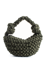 Puffy Quilted Lightweight Large Shoulder Bag - Green