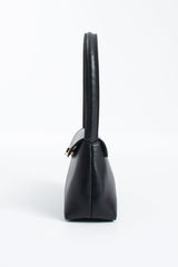 Pu Leather Flap Shoulder Bag - Black