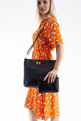Womens Abstract Print Midi Shirt Dress