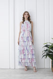 Womens Floral Tiered Maxi Dress