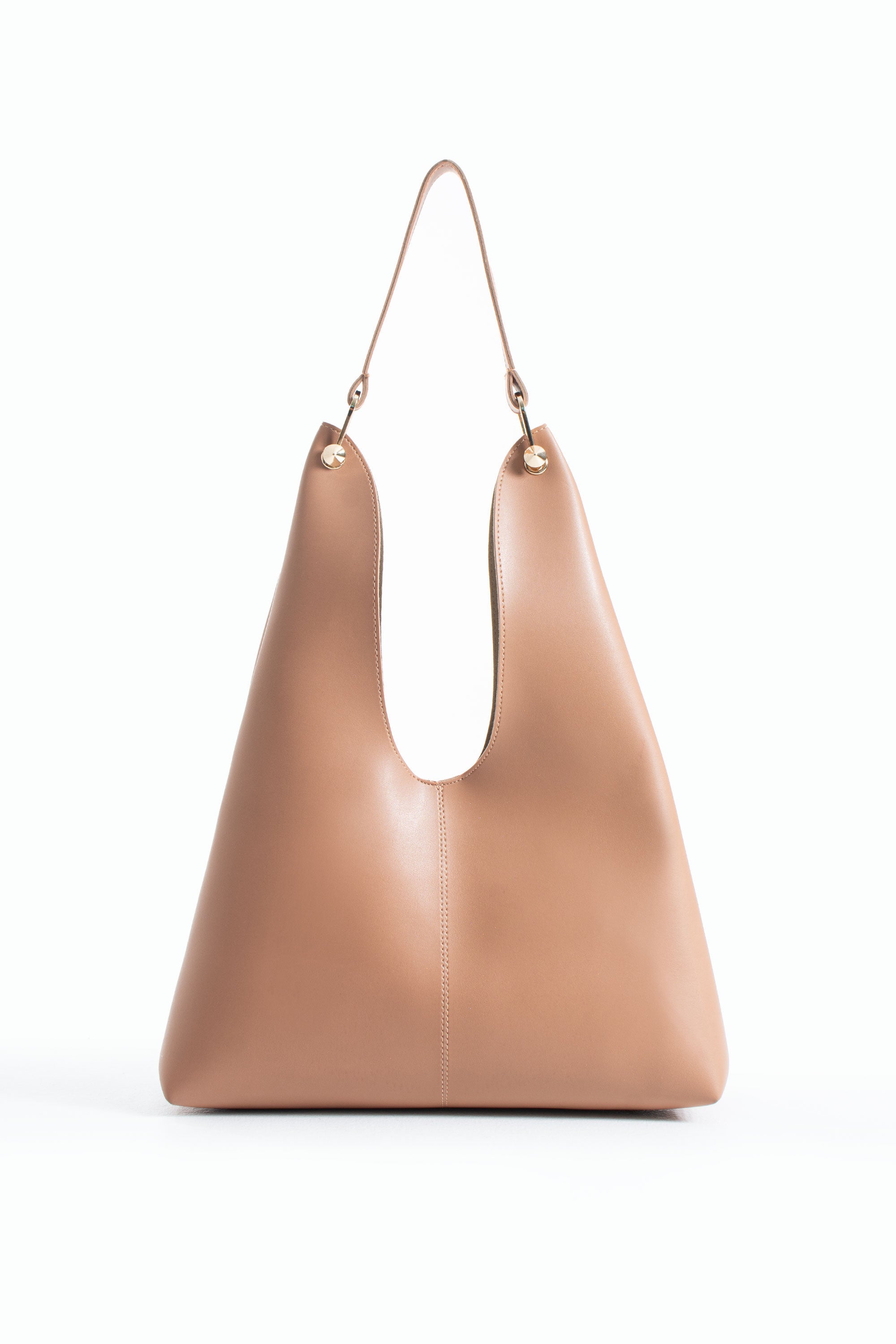 Hobo Shoulder Bag for Women with Matching Zip Pouch, 2PCS - Nude
