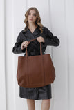 Pu Leather Weekend Bag  – 2 Pcs Set - Tan