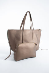 Pu Leather Weekend Bag  – 2 Pcs Set - Bronze