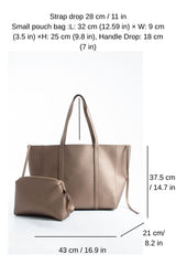 Pu Leather Weekend Bag  – 2 Pcs Set - Bronze
