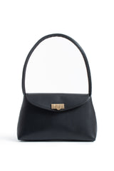 Pu Leather Flap Shoulder Bag - Black