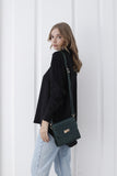 Croc Pu Leather Crossbody Bag - Khaki