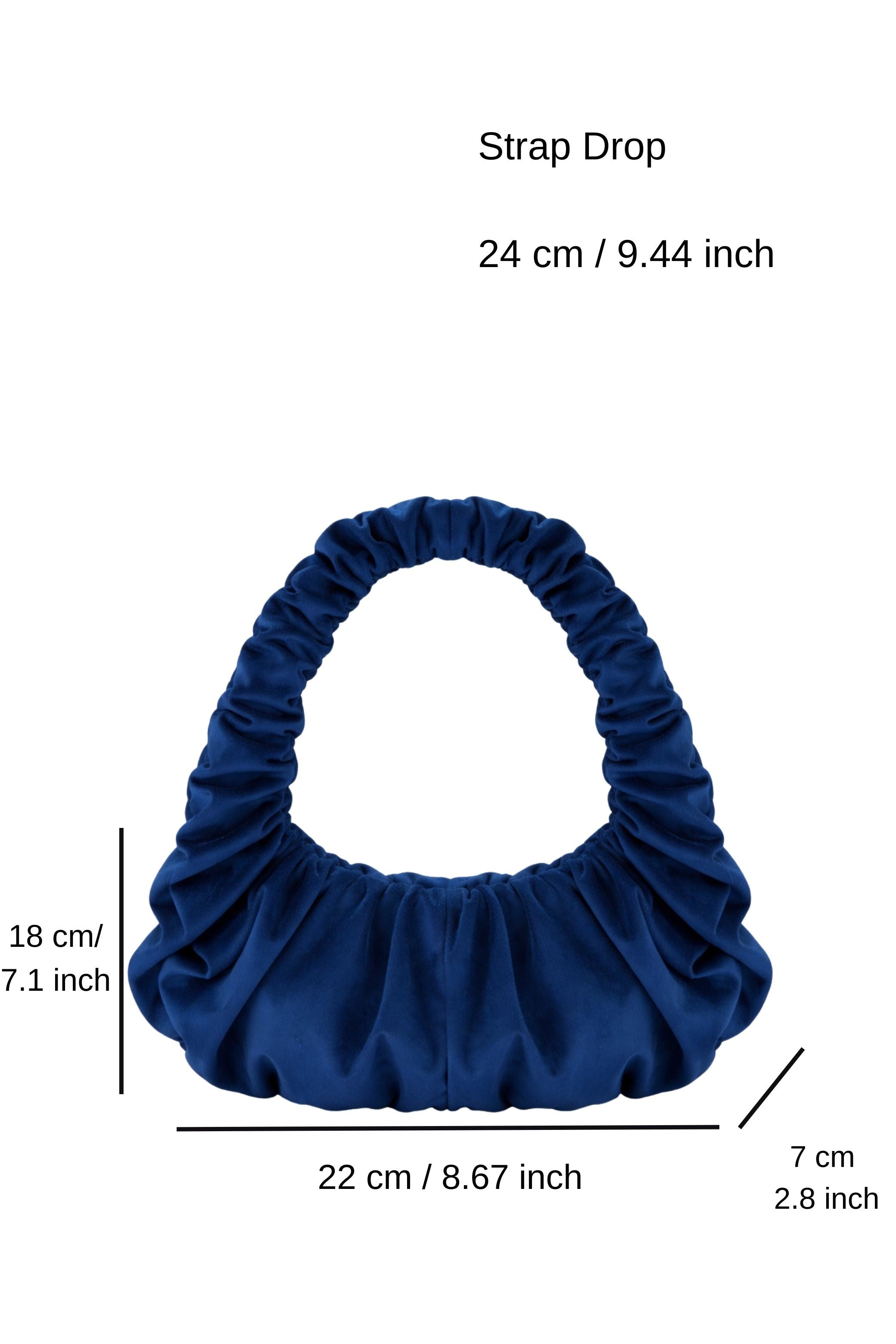 Pleated Shoulder Bag - Dark Blue