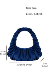 Pleated Shoulder Bag - Dark Blue
