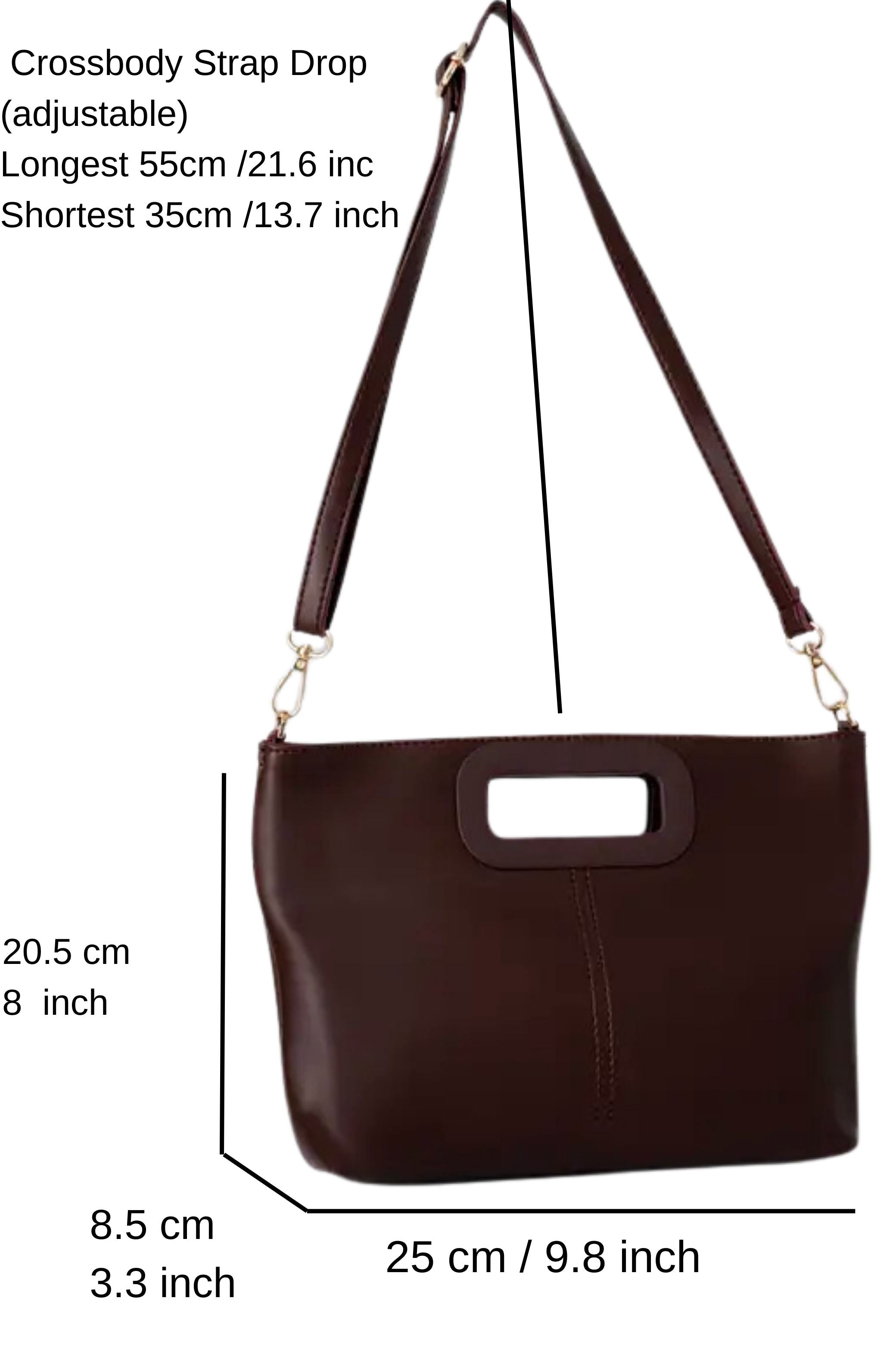 Crossbody Bag With Handle Detail in Burgundy