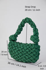 Puffy Quilted Lightweight Shoulder Bag - Green
