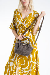 Womens Viscose Printed Ornamental Floral Midi Dress