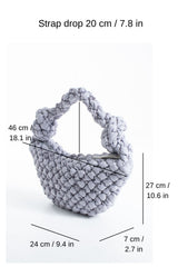 Puffy Quilted Lightweight Large Shoulder Bag - Grey