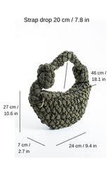 Puffy Quilted Lightweight Large Shoulder Bag - Green