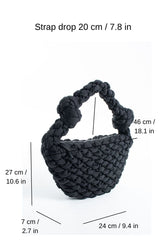 Puffy Quilted Lightweight Large Shoulder Bag - Black