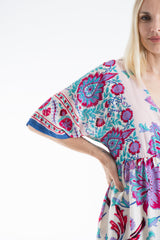 Womens Floral Print Midi Dress