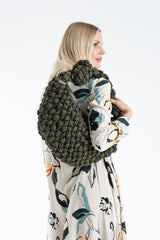 Puffy Quilted Lightweight Large Shoulder Bag - Green