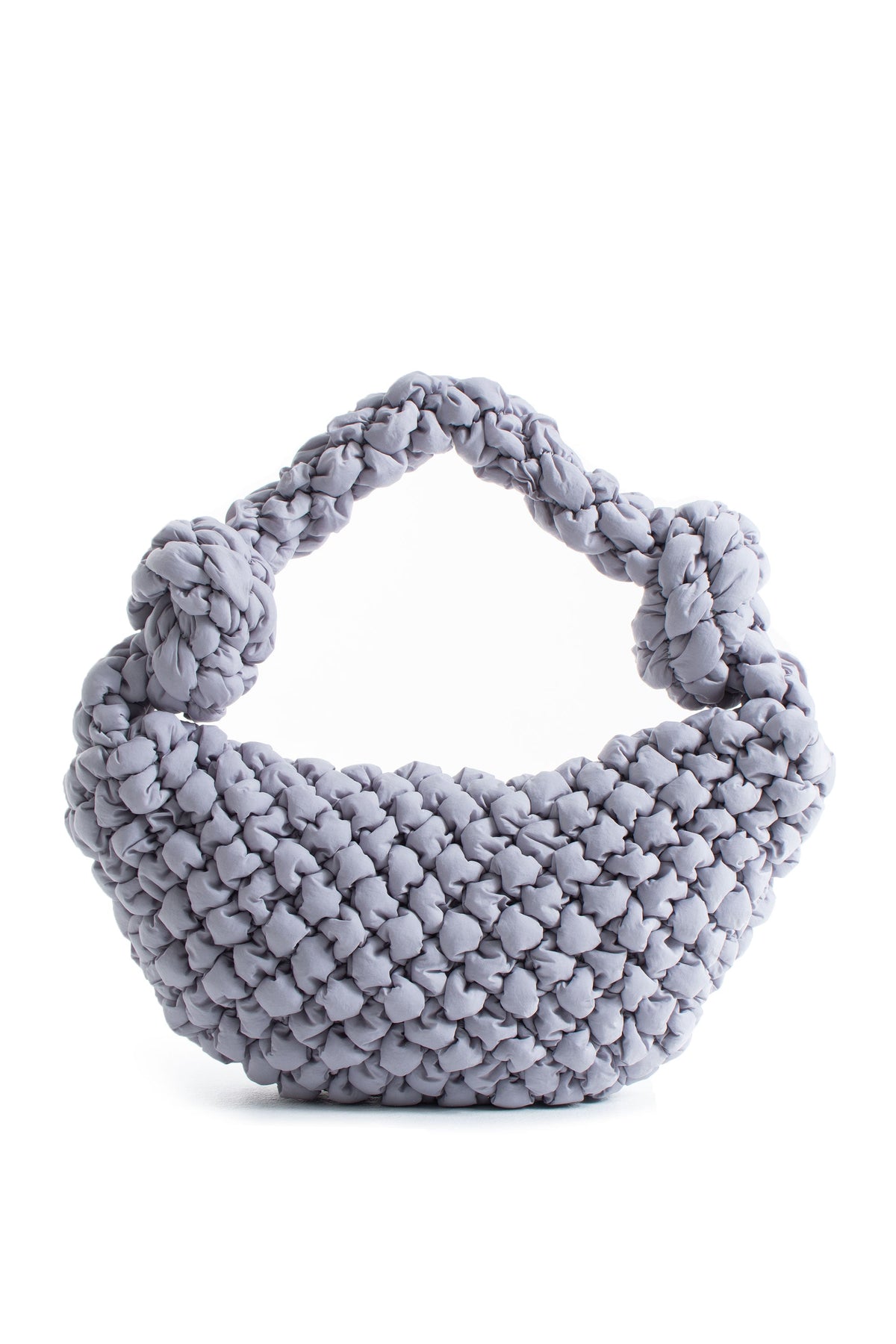 Puffy Quilted Lightweight Large Shoulder Bag - Grey