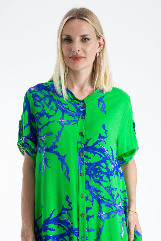 Womens Abstract Print Midi Dress