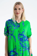 Womens Abstract Print Midi Dress