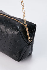 Braided Pu Leather Crossbody Camera Bag - Black
