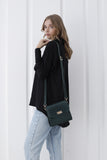 Croc Pu Leather Crossbody Bag - Khaki