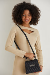 Plant Based Leather Top Handle Crossbody Bag - Black