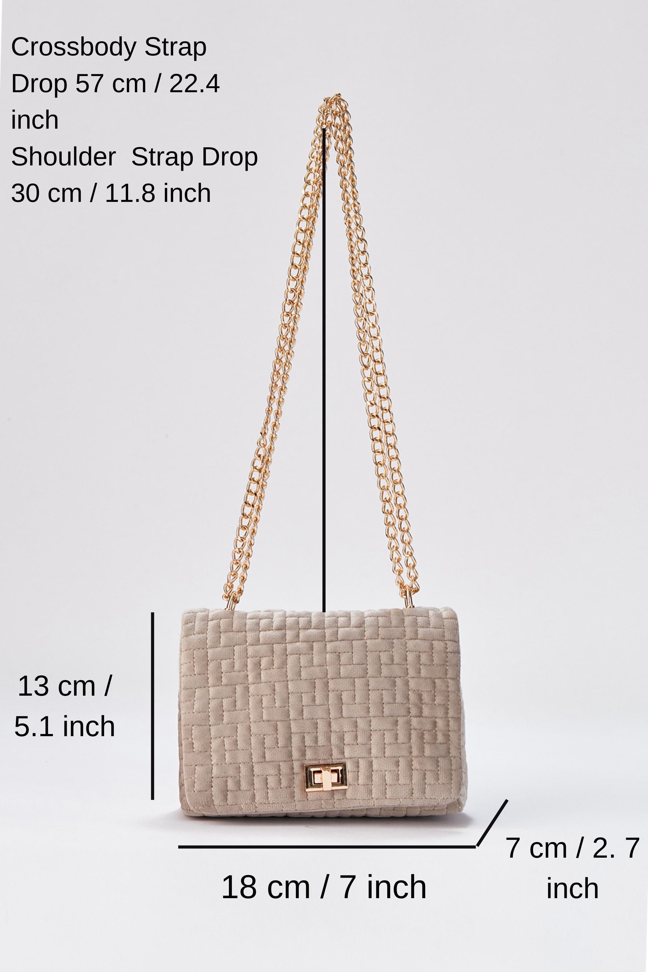 Quilted Mini Crossbody & Shoulder Bag - Beige