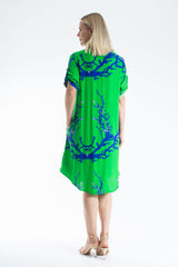 Womens Abstract Print Midi Dress