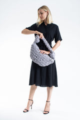 Puffy Quilted Lightweight Large Shoulder Bag - Grey