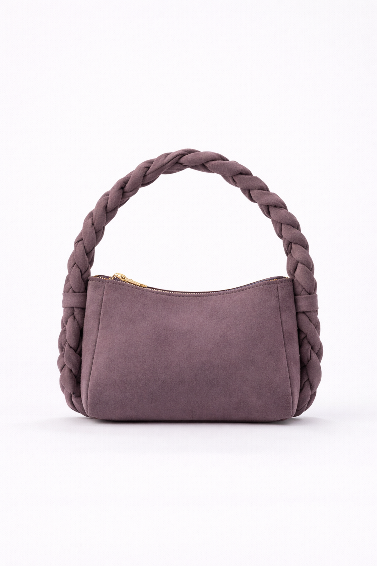 Braided Handle Shoulder Bag - Lilac