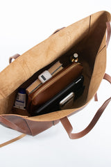 Pu Leather Weekend Bag  – 2 Pcs Set - Tan