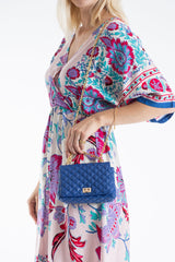 Womens Floral Print Midi Dress