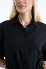 Womens Viscose Midi Shirt Dress