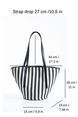 Striped Canvas Tote Bag - Multi