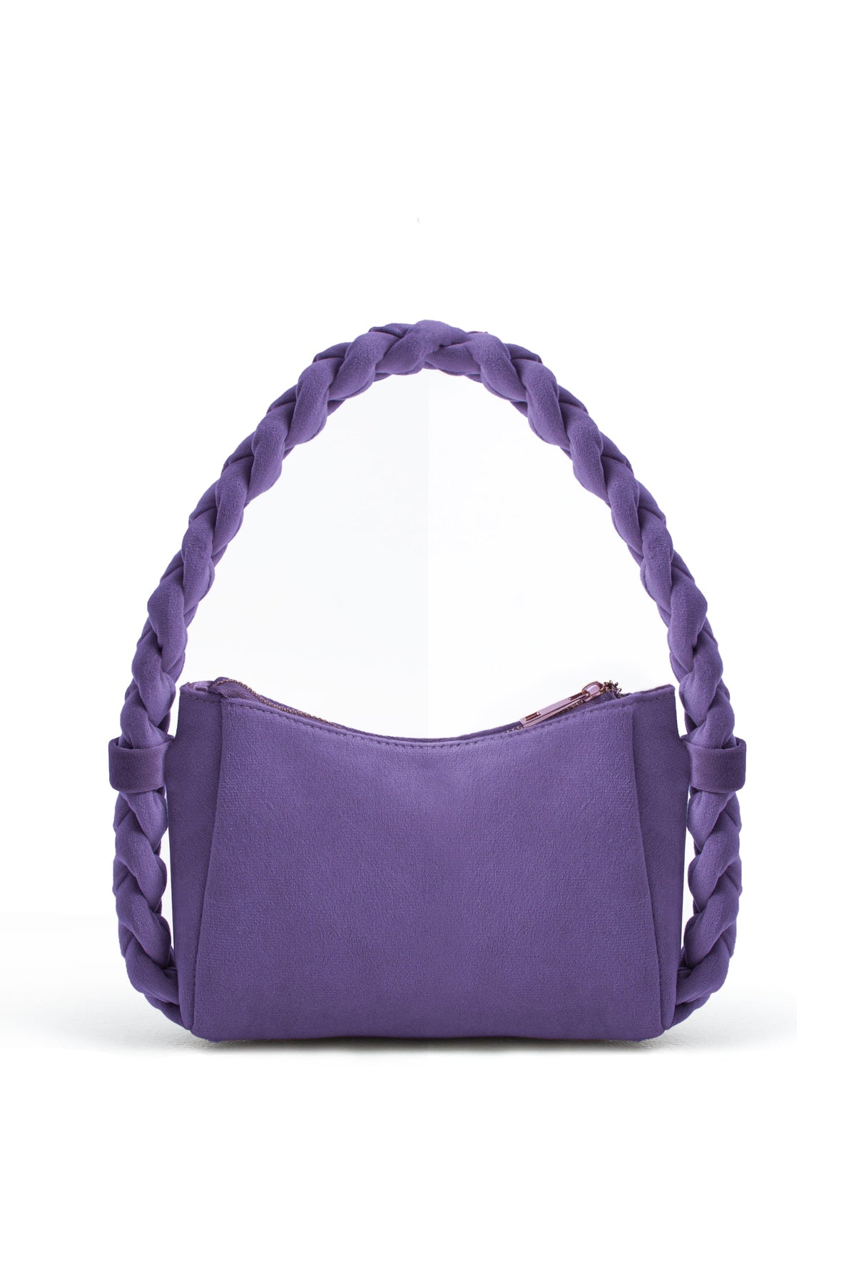 Braided Handle Shoulder Bag - Lilac